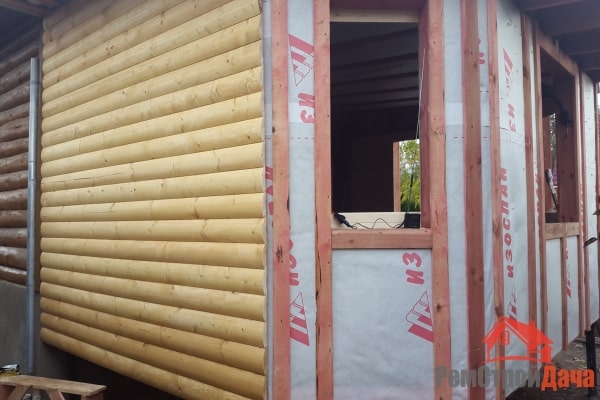 Монтаж деревянного блок-хауса